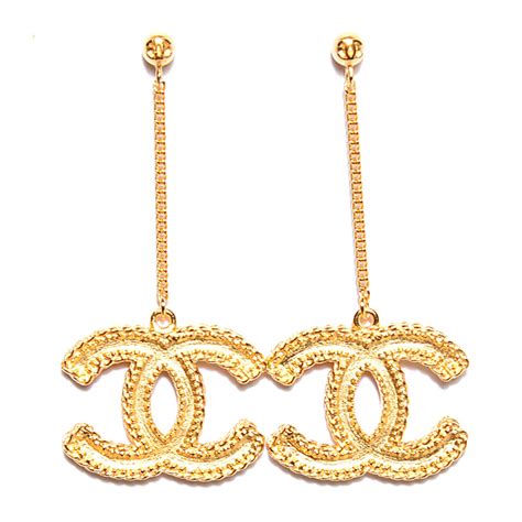 chanel cc gold earrings|Chanel earrings size guide.